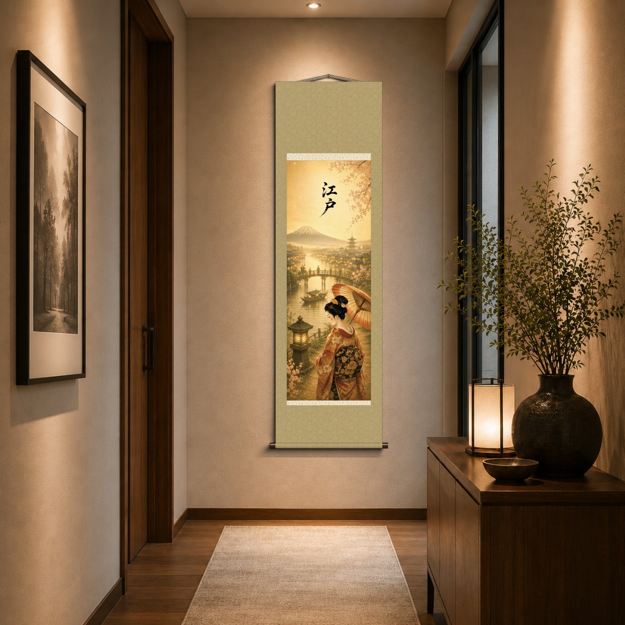 Pergamino de pared japonés Edo Kakemono – La belleza atemporal del Japón antiguo