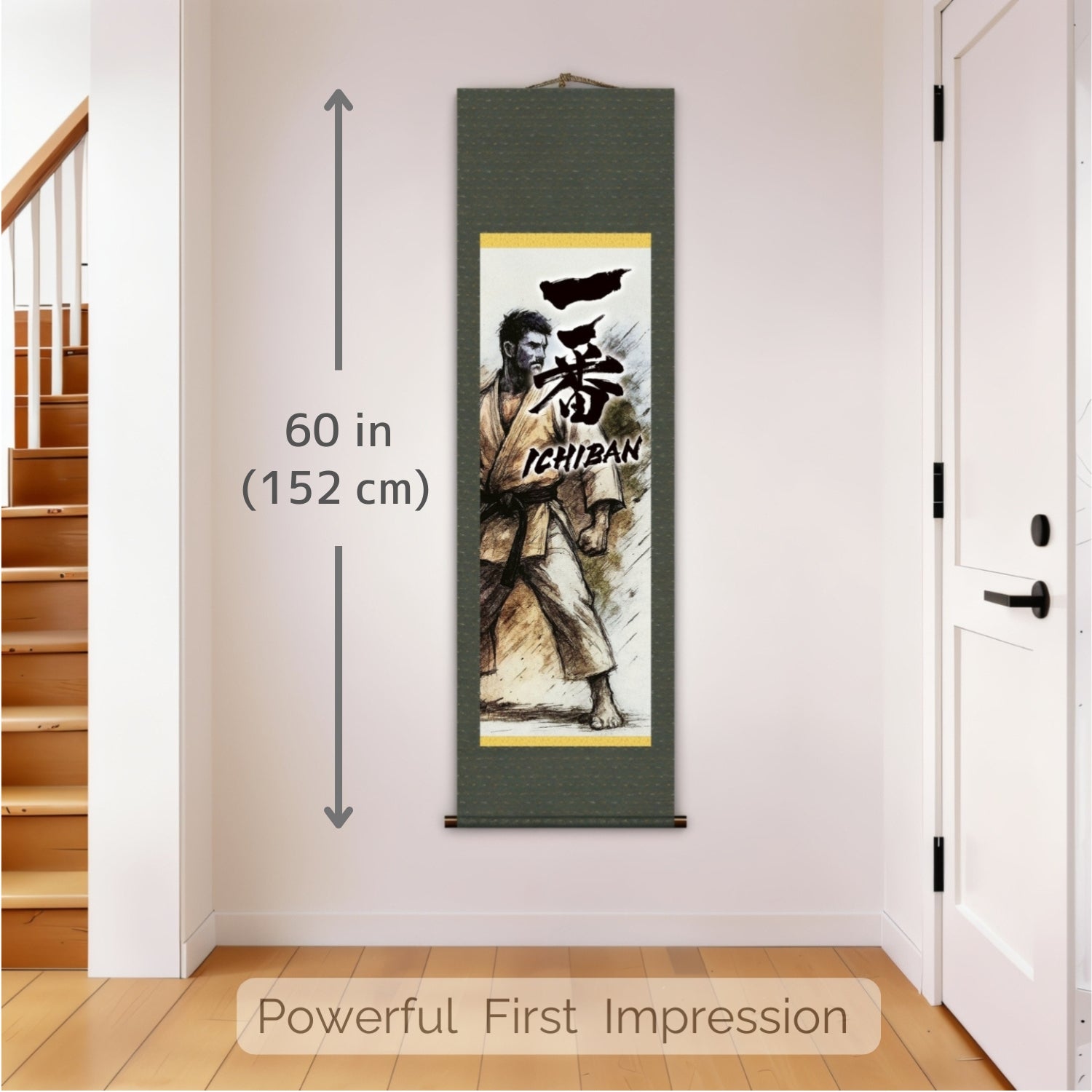 Arte Marcial Japonés Ichiban Kakemono Póster de Pared – Ilustración de Cinturón Negro