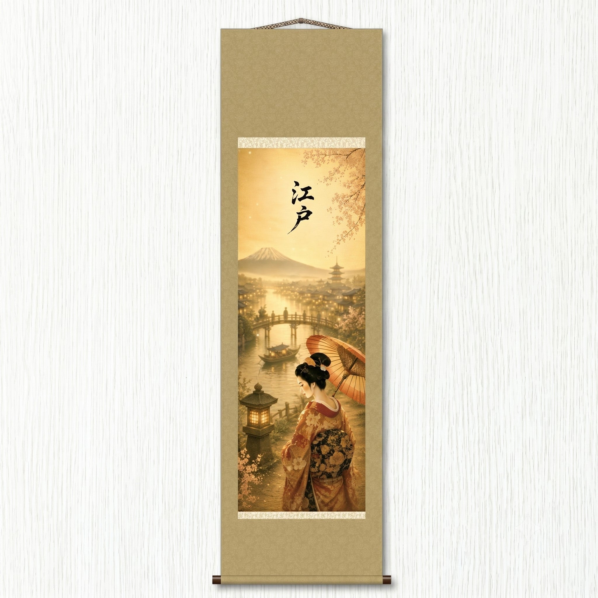 Pergamino de pared japonés Edo Kakemono – La belleza atemporal del Japón antiguo
