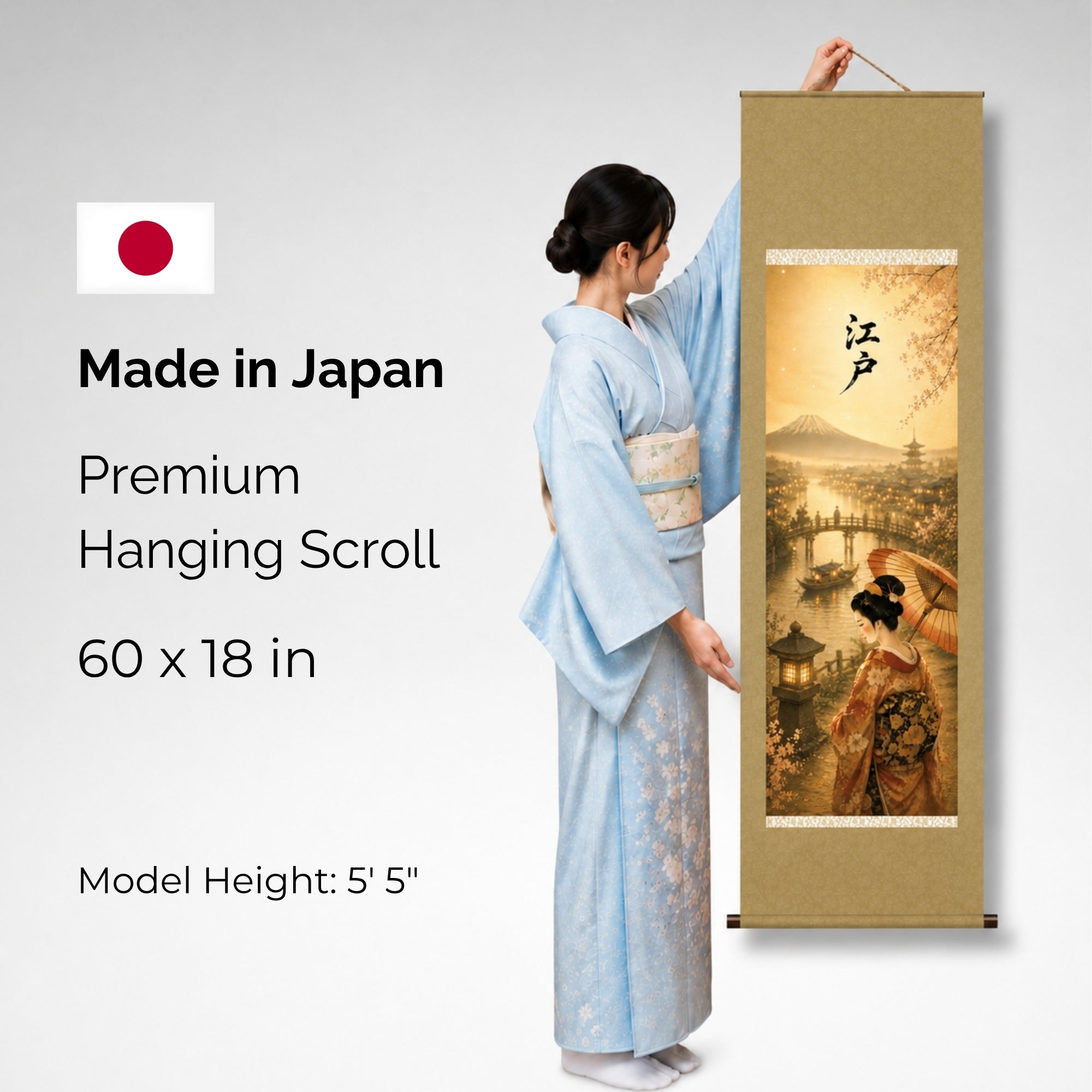 Pergamino de pared japonés Edo Kakemono – La belleza atemporal del Japón antiguo 
