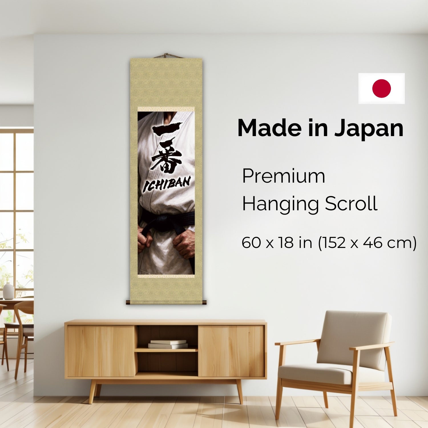 Artes Marciales Japonesas Ichiban Kakemono Póster de Pared – Espíritu de Cinturón Negro 